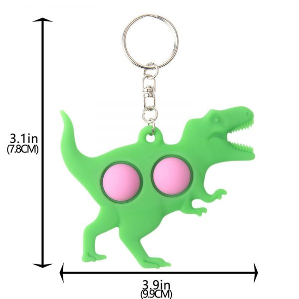 5pc Fidget Toy Tyrannosaurus Pop It Antistress Simple Dimple Dinosaur Shape Toys Montessori Cartoon Keychain 5 - Simple Dimple Fidget