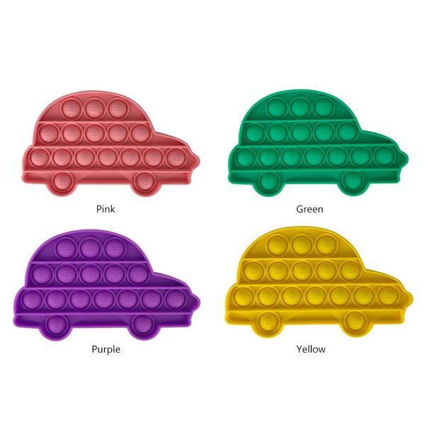 Car Shape Push POP Bubble Sensory Autism Needs Stress Reliever Toy Anti stress Funny POPs It 1 - Simple Dimple Fidget