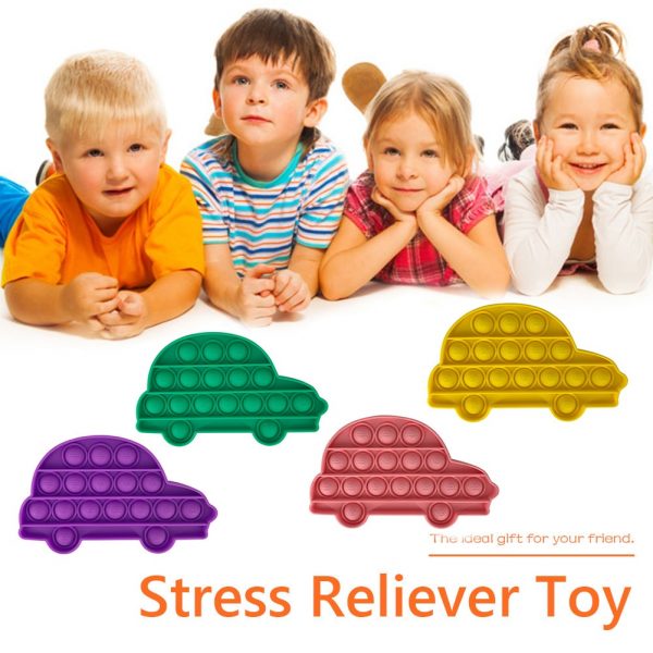 Car Shape Push POP Bubble Sensory Autism Needs Stress Reliever Toy Anti stress Funny POPs It 2 - Simple Dimple Fidget