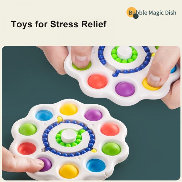 Colorful Popit Fidget Toy Spinner Stress Relief 10 Sides Spinner It Pop Stress Relief Fidget Toys 3 - Simple Dimple Fidget