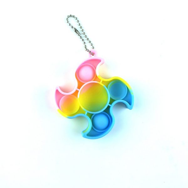 Mini Push Pops Bubble Sensory Toy Keychain Autism Squishy Adult Stress Reliever Toy for Children - Simple Dimple Fidget