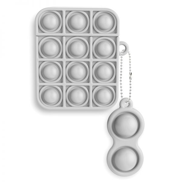 Plain Bubble Pop Fidget Sensory Toys Silicone EarPods Case Box Cover With Simple Dimple Keychain For 2 - Simple Dimple Fidget