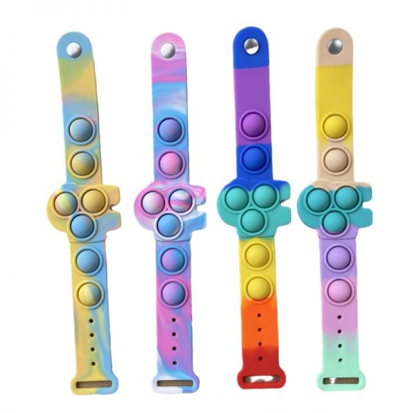Pop Fidget It Toys Among 6 US Silicone Bracelet Squeeze Toy Soft Dimple Bubble Bracelet Stress 4 - Simple Dimple Fidget
