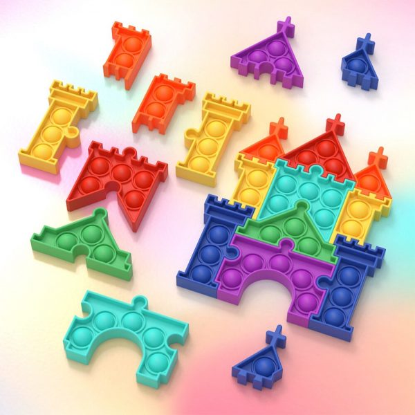 Pops Fidget Castle Puzzle Reliver Stress Toys Rainbow Push It Bubble Antistress Toys Adult Children Autism 1 - Simple Dimple Fidget