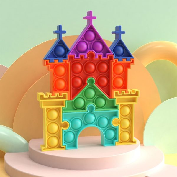 Pops Fidget Castle Puzzle Reliver Stress Toys Rainbow Push It Bubble Antistress Toys Adult Children Autism 2 - Simple Dimple Fidget