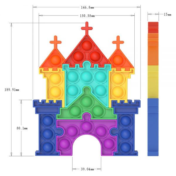 Pops Fidget Castle Puzzle Reliver Stress Toys Rainbow Push It Bubble Antistress Toys Adult Children Autism 3 - Simple Dimple Fidget