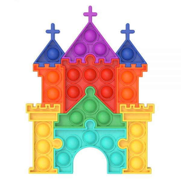 Pops Fidget Castle Puzzle Reliver Stress Toys Rainbow Push It Bubble Antistress Toys Adult Children Autism 5 - Simple Dimple Fidget