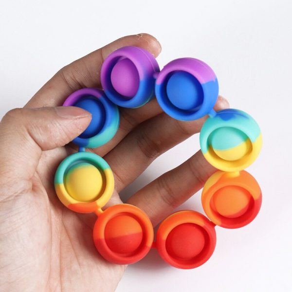 Pops Fidget Reliver Stress Toys Rainbow Bracelet Push It Bubble Antistress Toys Adult Children Sensory Toy 1 - Simple Dimple Fidget