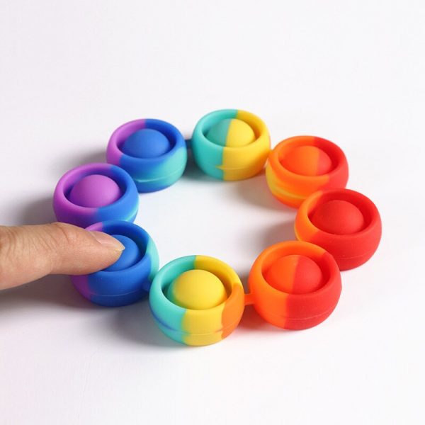 Pops Fidget Reliver Stress Toys Rainbow Bracelet Push It Bubble Antistress Toys Adult Children Sensory Toy 3 - Simple Dimple Fidget
