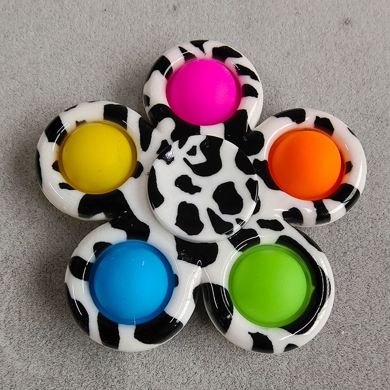 Colorful Pop It Fidget Spinner 5 Sides Anti Stress Toy