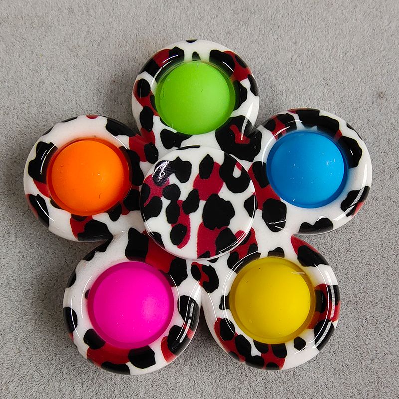 Colorful Pop It Fidget Spinner 5 Sides Anti Stress Toy