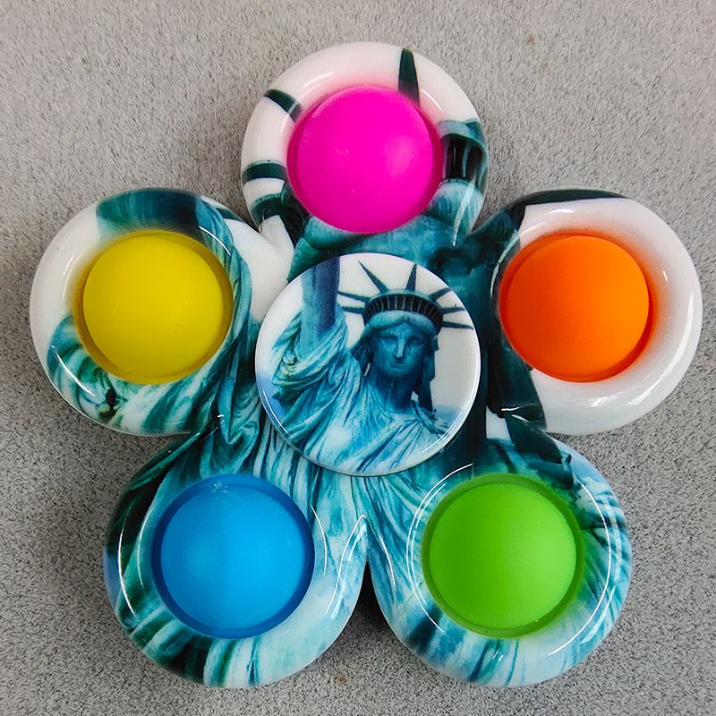 Colorful Spinner 5 Sides Simple Dimple Fidget Toy Pop It