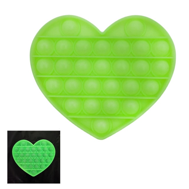 Fidget Simple Dimple Toy Heart Shape Silicone Stress Reliver Toy 