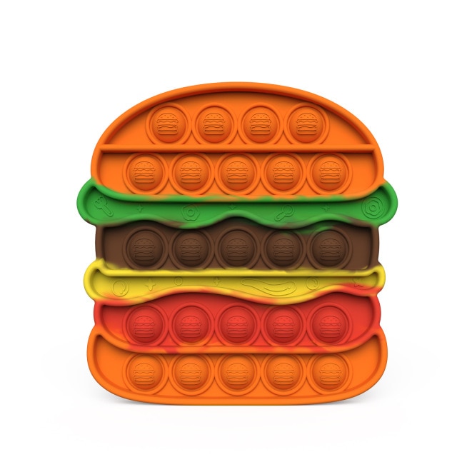 Hamburger Pop It Fidget Simple Dimple Anti Stress Toy