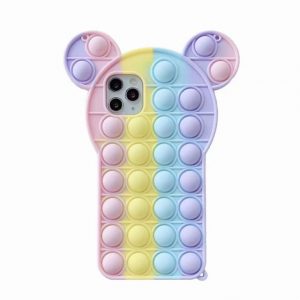 Popping Fidget Anti Stress Mickey Mouse Silicone Phone Case For iPhone