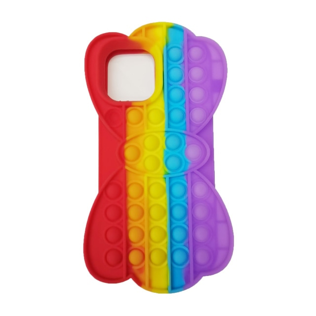 Popping Fidget Anti Stress Rainbow Silicone Phone Case For iPhone