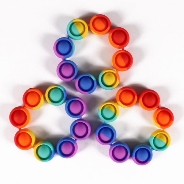 Rainbow Bracelet Pop It Fidget Toy for Stress Reliever