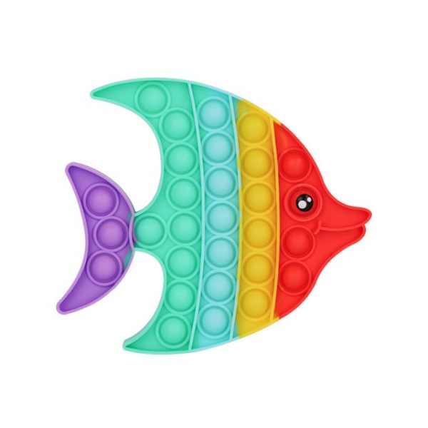 Rainbow Fish Pop It Fidget Simple Dimple Anti Stress Toy