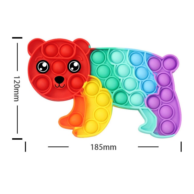 Rainbow Panda Pop It Fidget Simple Dimple Anti Stress Toy