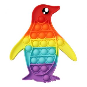 Rainbow Penguin Pop It Fidget Simple Dimple Anti Stress Toy