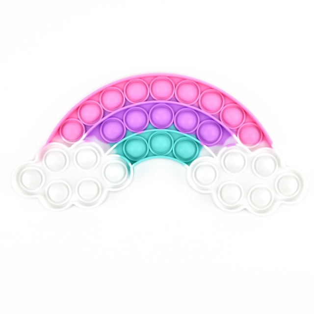 Details about   Rainbow Pop it Bubble Simple Dimple Toy Sensory Fidget Toy Stress Relief Toy 