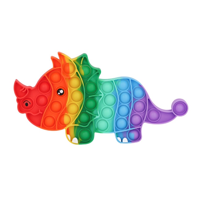 Triceratops Pop It Fidget Simple Dimple Anti Stress Toy