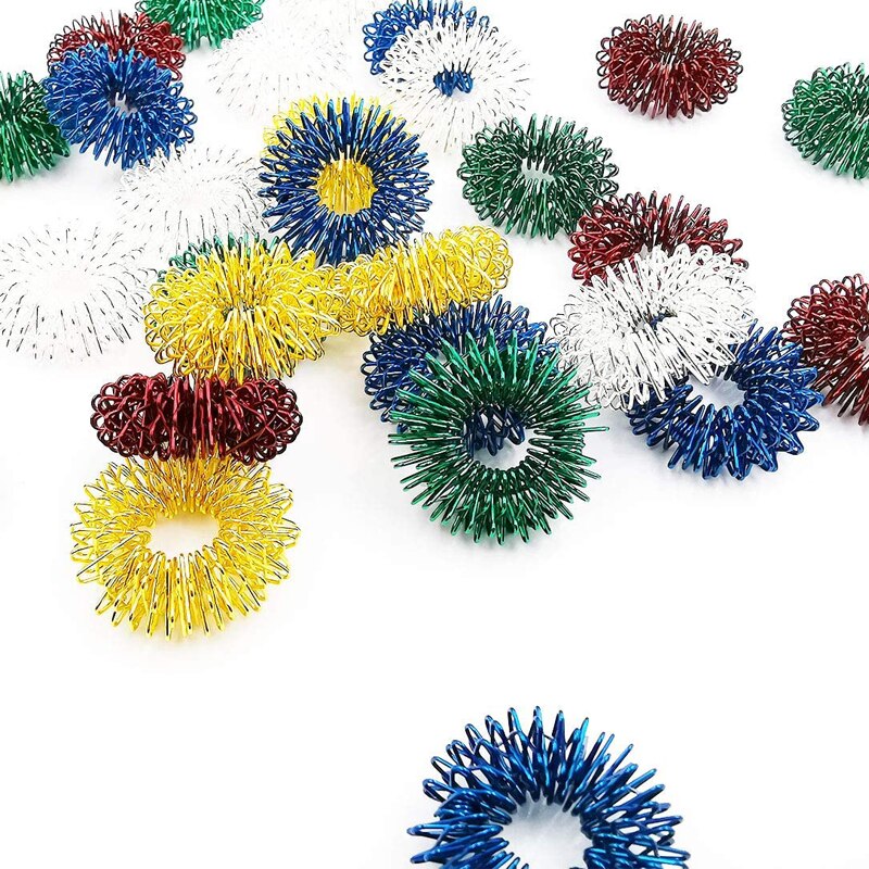 5 10PCS Spiky Sensory Ring for Finger Massage Hand Acupressure Massager Traditional Pain Therapy Stress Relief 2 - Simple Dimple Fidget