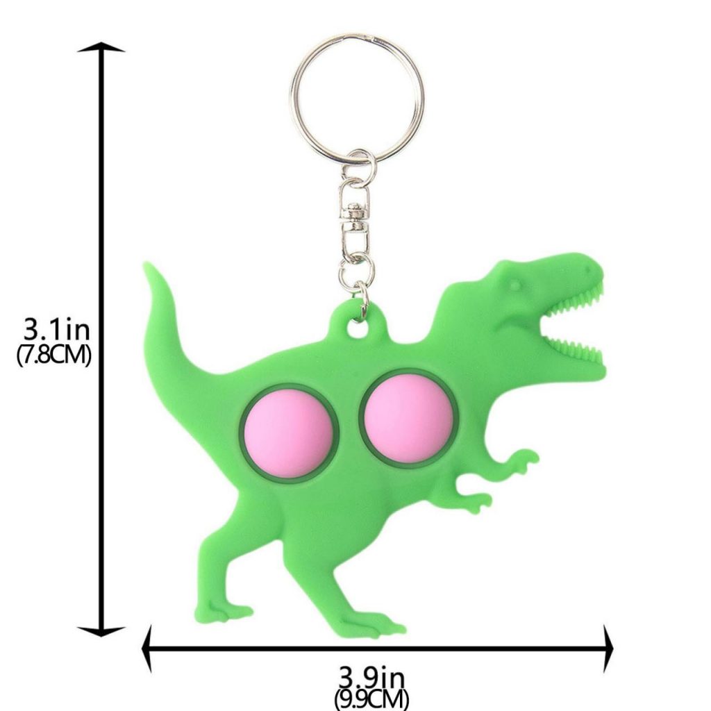 5pc Fidget Toy Tyrannosaurus Popping Fidget Keychain Stress Relief Toys