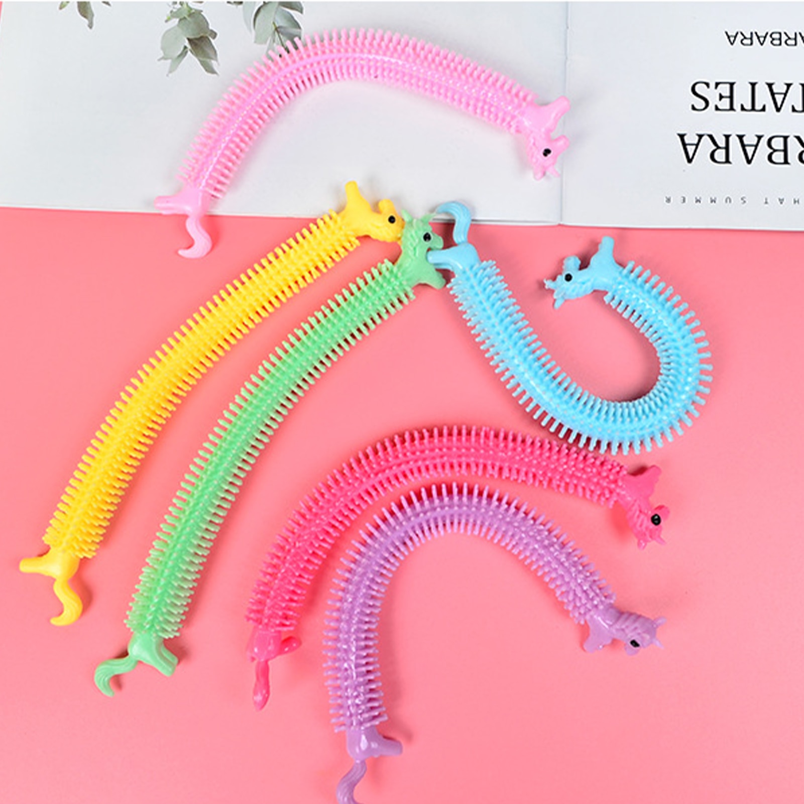 6 12PCS Fidget Sensory Toy Unicorn Elastic Rope Stretchy String Autism Needs Special Stress Reliever Toys 1 - Simple Dimple Fidget