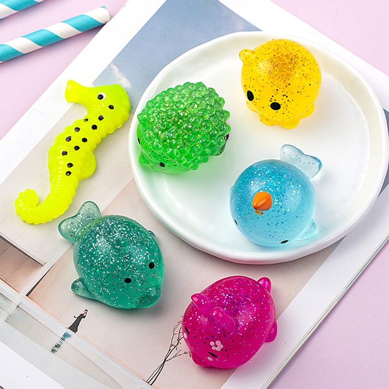 Big Spongy Squishy Mochi Fidget Toys Kawaii Animal Stress Ball Powder Cute Fun Soft Sensory Antistress 2 - Simple Dimple Fidget