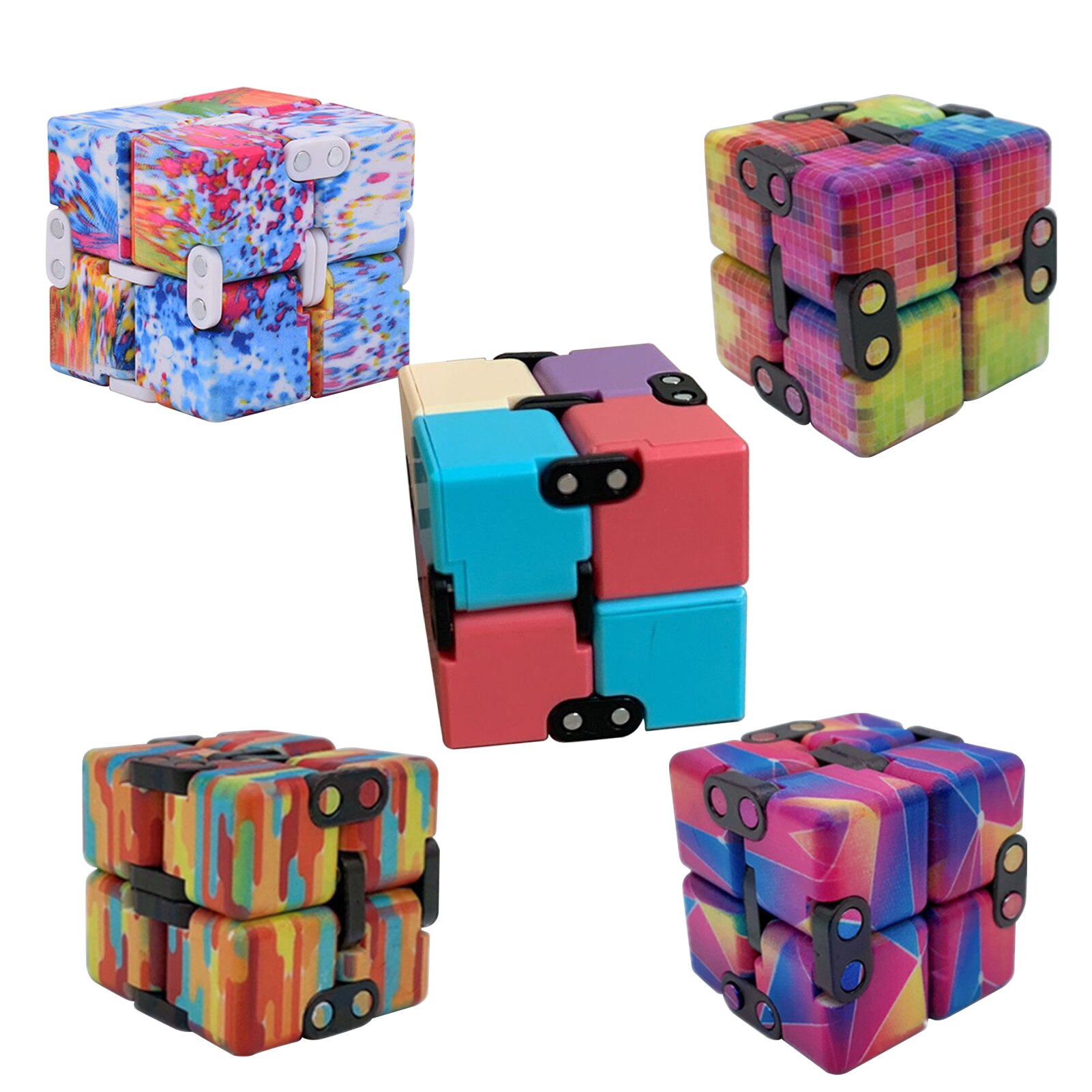 Creative Infinite Cube Infinity Cube Magic Cube Office Flip Cubic Puzzle Stop Stress Reliever Autism Toys 1 - Simple Dimple Fidget