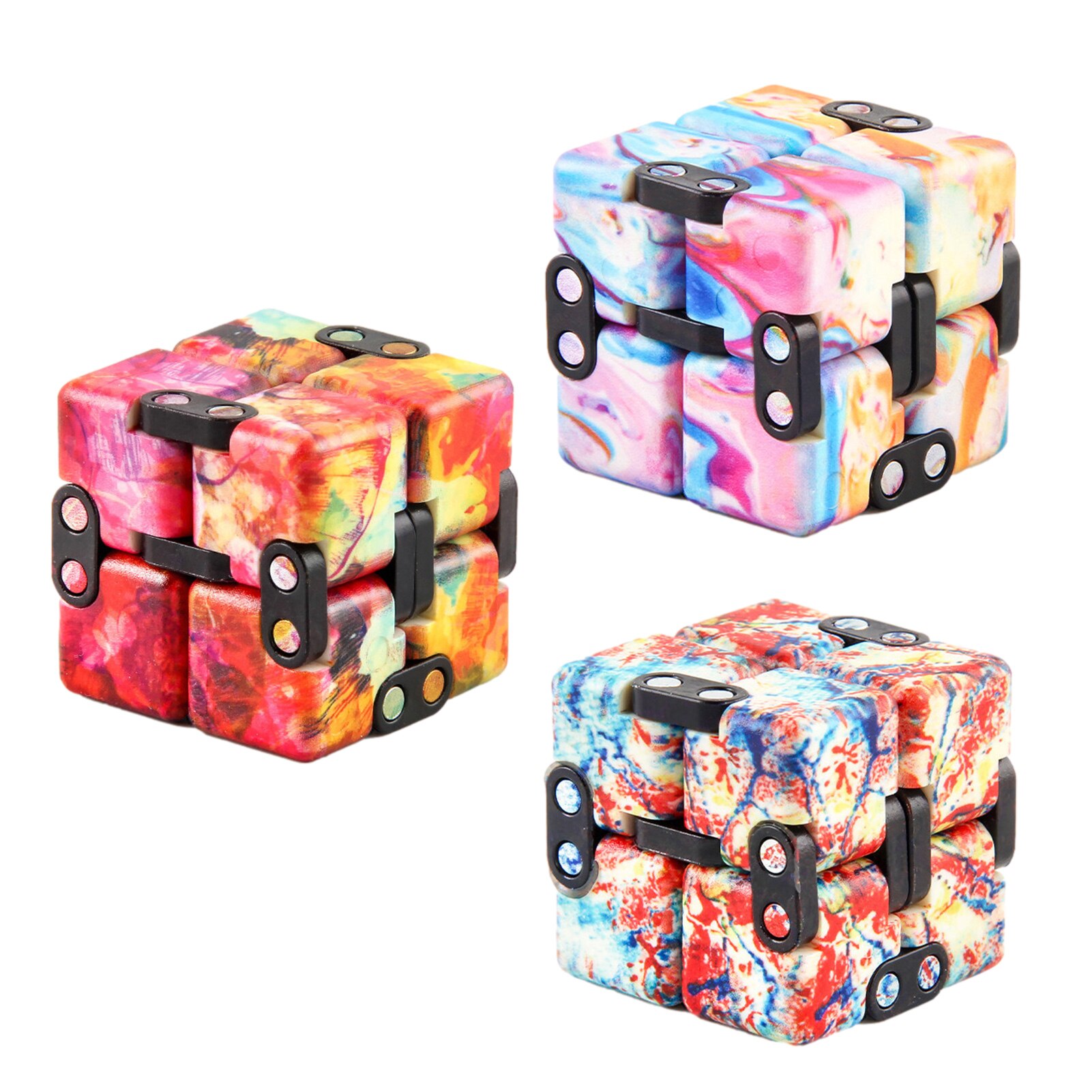 Creative Infinite Cube Infinity Cube Magic Cube Office Flip Cubic Puzzle Stop Stress Reliever Autism Toys 3 - Simple Dimple Fidget