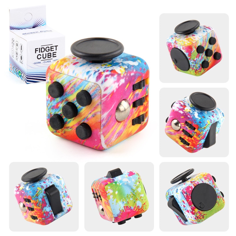 Fidget Toy Anti Stress Cubes Magiques Push Decompression Dice Rainbow Fingertip Hand Game Antiestress Relax Toys 4 - Simple Dimple Fidget