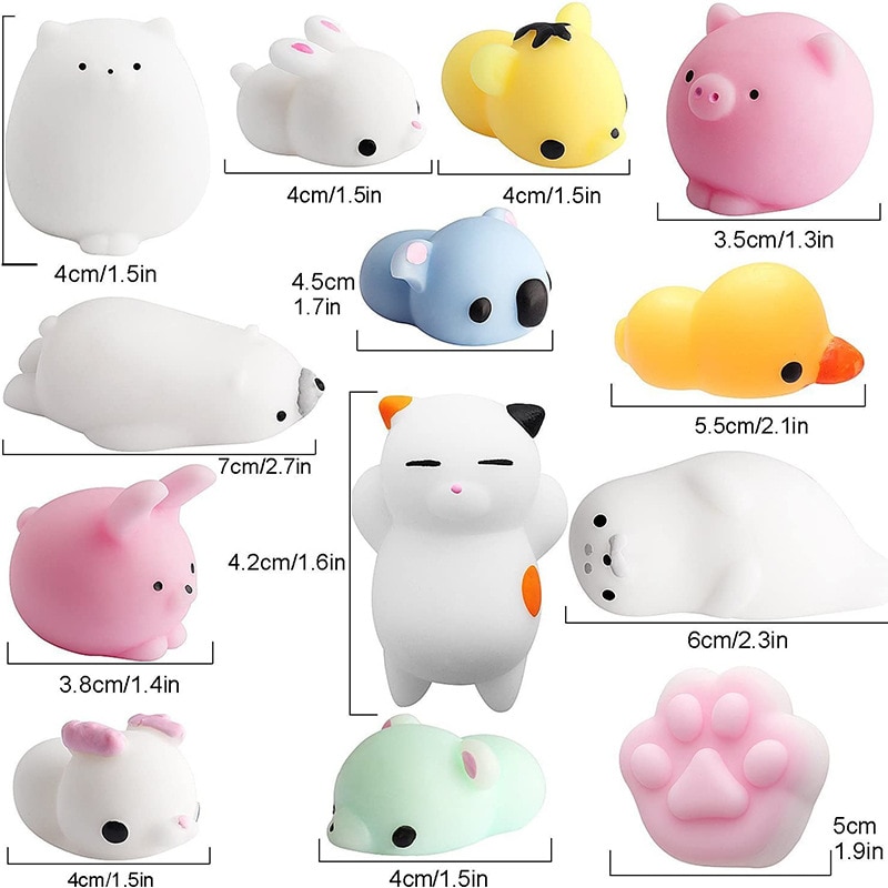 Kawaii Animals Squishy Mochi Fidget Toys Pack Anti Stress Relief Simple Dimple Sensory Brinquedos Juguetes Toys 2 - Simple Dimple Fidget