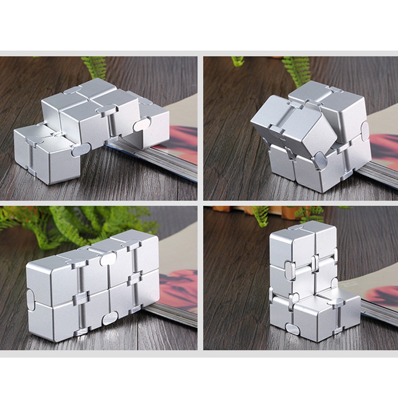 Stress Relief Toy Premium Metal Infinity Cube Portable Decompresses Relax Toys for Children Adults 1 - Simple Dimple Fidget
