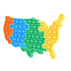 USA Map Shape Popping Fidget Stress Relief Toys