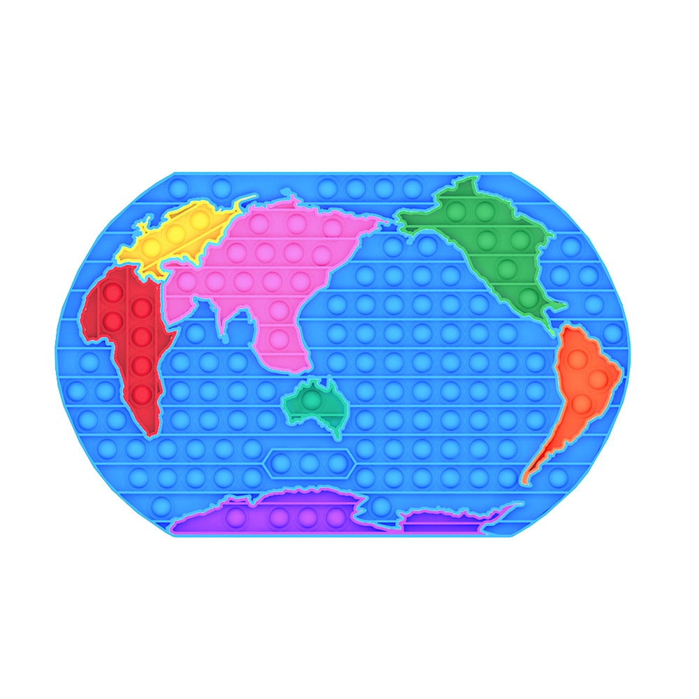 World Map Shape Simple Dimple Fidget Toy Pop It