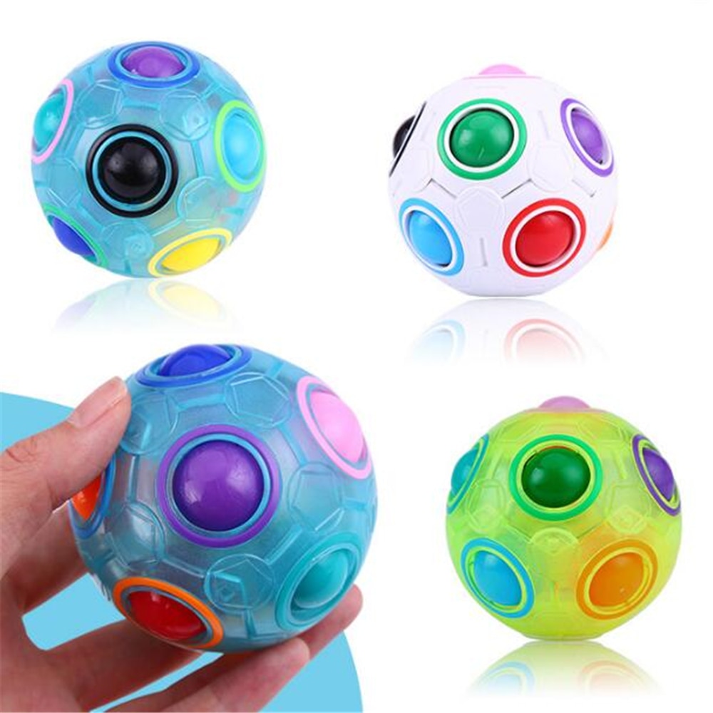 Antistress Cube Rainbow Ball Puzzles Football Magic Cube Educational Learning Toys for Children Adult Kids Stress 4 - Simple Dimple Fidget
