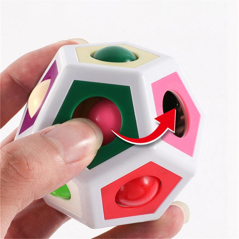 Creative Antistress Magic Rainbow Ball Cube Football Popit Puzzle Ball Fidget Toys For Kids Adults Stress 1 - Simple Dimple Fidget