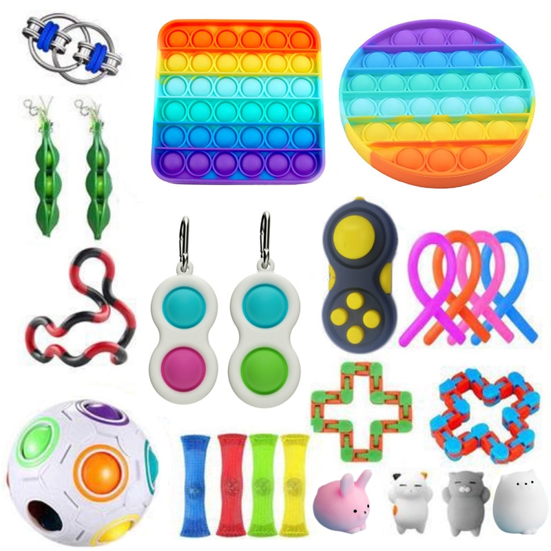 Fidget Toys Anti Stress Set Strings fidget toys Relief Pack Gift for Adults Children Figet Sensory 2 - Simple Dimple Fidget