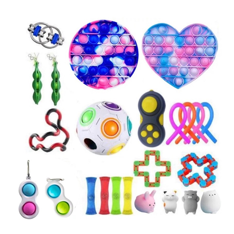 Fidget Toys Antistress Toy Set Stretchy Strings Push Gift Pack Adults Children Squishy Sensory Anti Stress 1 - Simple Dimple Fidget