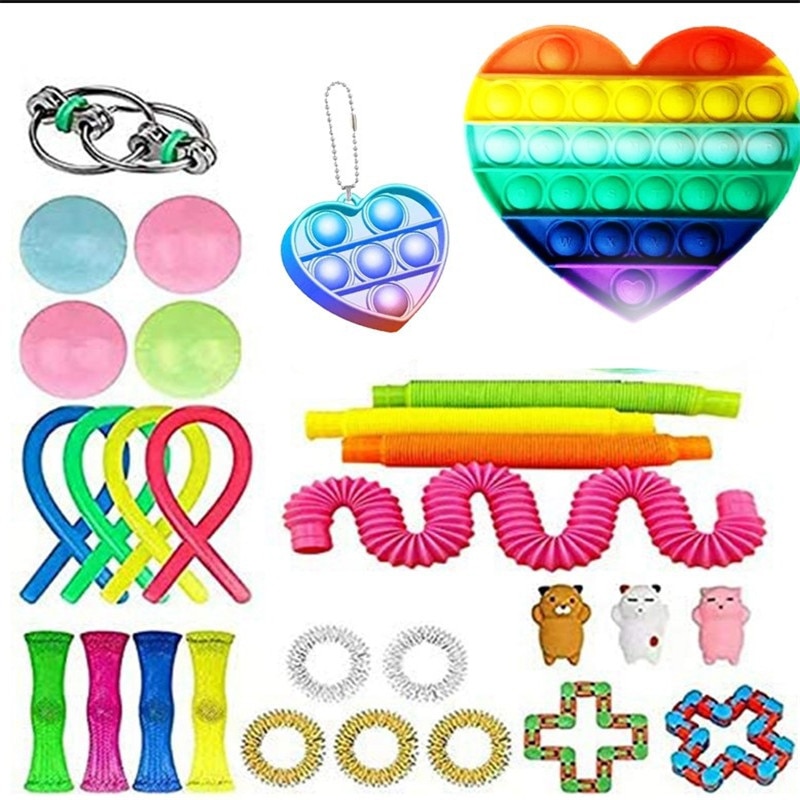 Fidget Toys Antistress Toy Set Stretchy Strings Push Gift Pack Adults Children Squishy Sensory Anti Stress 4 - Simple Dimple Fidget