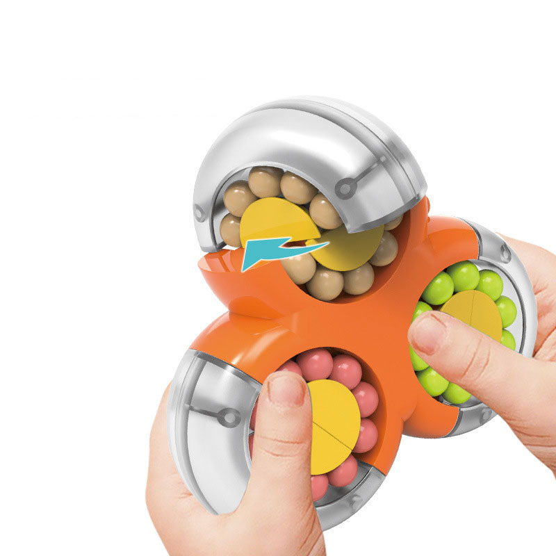 Rotating Magic Beans Cube Fingertip Fidget Toys Kids Adults Stress Relief Spin Bead Puzzles Children Education 1 - Simple Dimple Fidget