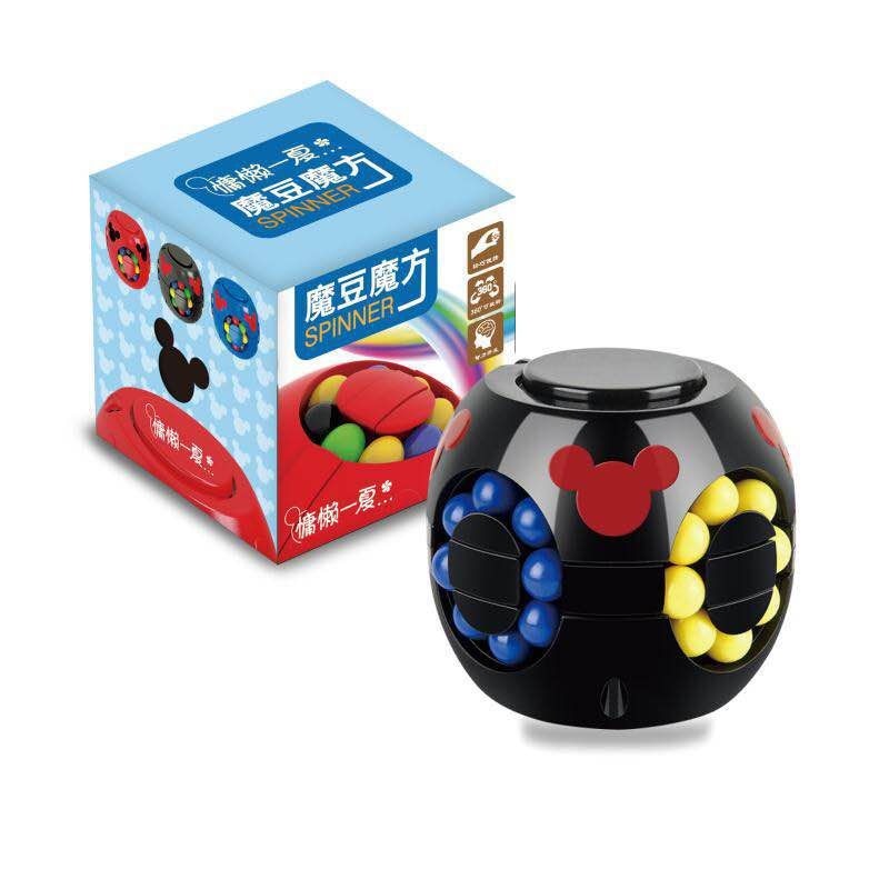 2 in1 Fingertips Gyro Magic Rotating Cube Fidget Hand Finger Spinner Kids Toy US 