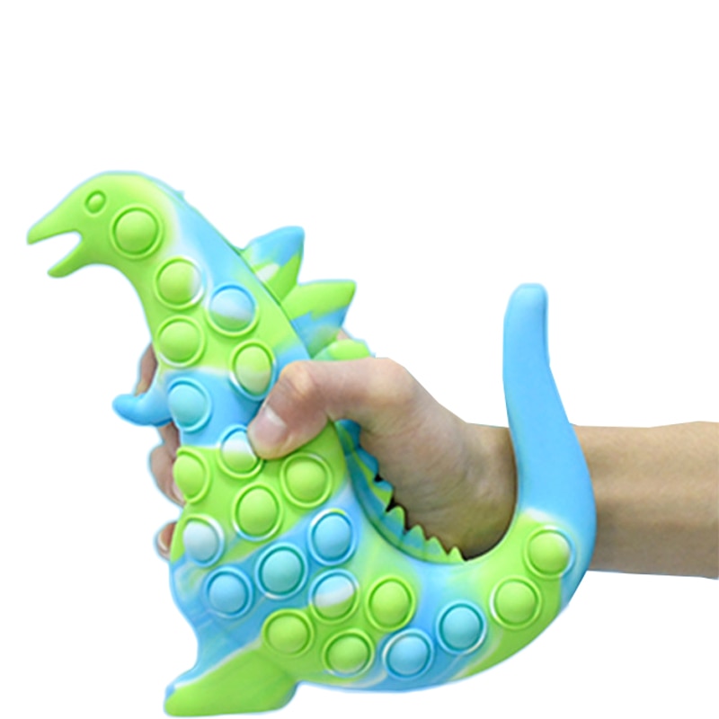 21Cm Pop It 3D Luminous Godajzilla Monster Dinosaur Decompression Silicone Bubble Music Game Toy Rainbow Press 3 - Simple Dimple Fidget