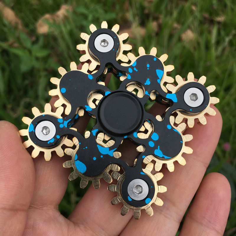EDC fingertips gyro Metal gear hand spinner kinetic sculpture Autism anxiety and stress relief Fidget Adult 2 - Simple Dimple Fidget