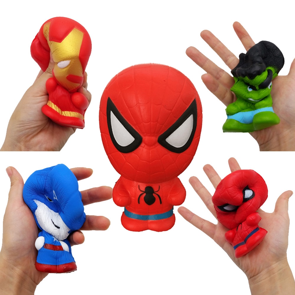 Marvel Squishy Kawaii Squishy Squish Spiderman Hulk Iron Man Thanos Squishies Slow Rising Stress Relief Squeeze 1 - Simple Dimple Fidget