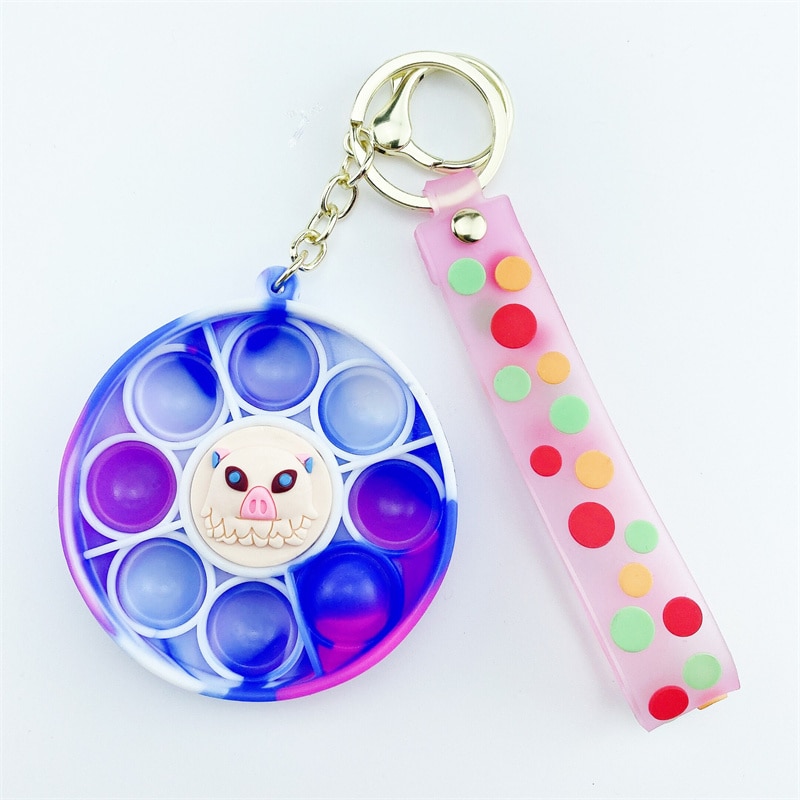 Pop It Demon Slayer Fidget Toys Anti Stress Kamado Tanjiro Push Bubble Popit Nezuko Hashibira Inosuke 3 - Simple Dimple Fidget