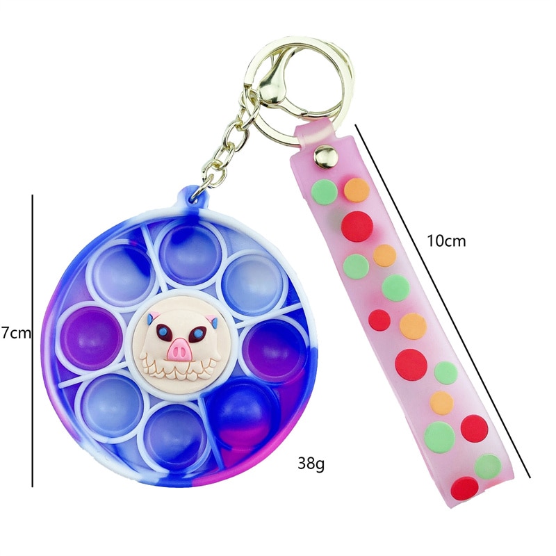 Pop It Demon Slayer Fidget Toys Anti Stress Kamado Tanjiro Push Bubble Popit Nezuko Hashibira Inosuke 5 - Simple Dimple Fidget