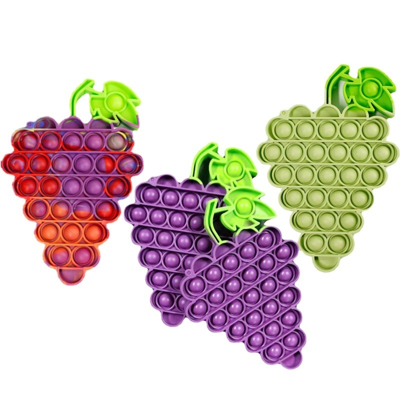 Pop It Fidget Toy Stress Squeeze Silicone Rainbow Bubble Push Adults Children Simple Dimple Grape Fruits 1 - Simple Dimple Fidget